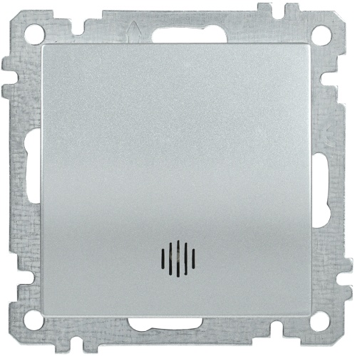 Выключатель 1-клавишный с индикацией ВС10-1-1-Б 10А BOLERO серебряный | код EVB11-K23-10 | IEK